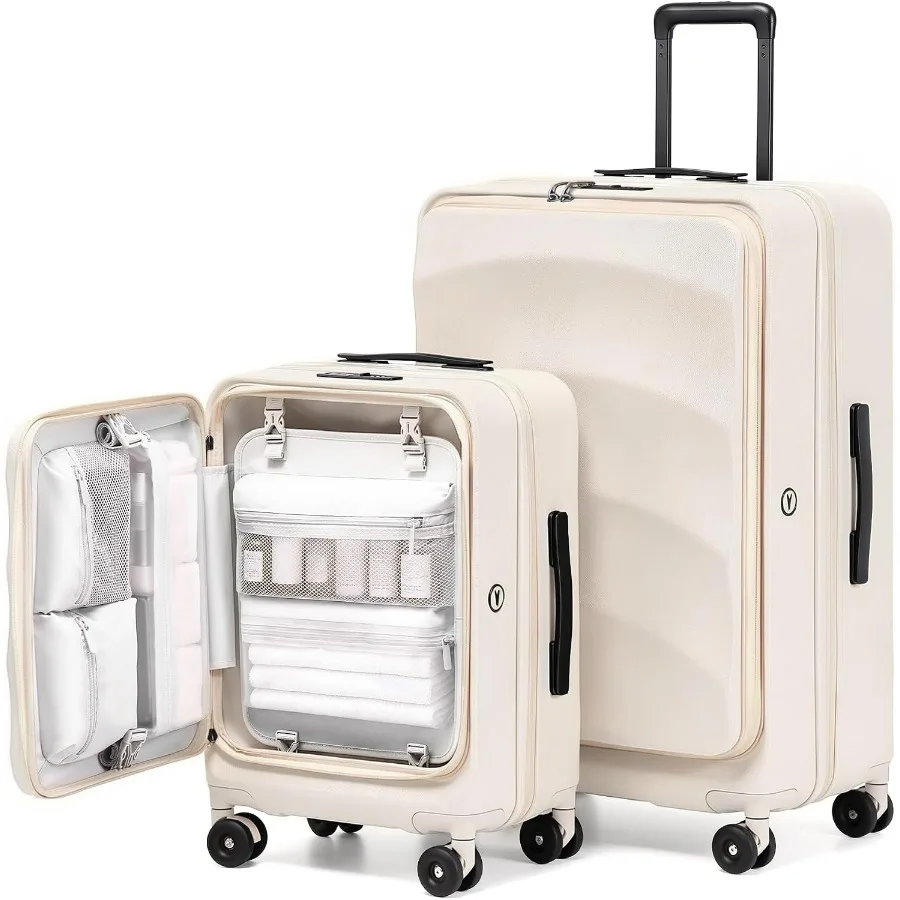 Expandable Hard Shell Luggage Set - Set di valigie espandibili con apertura