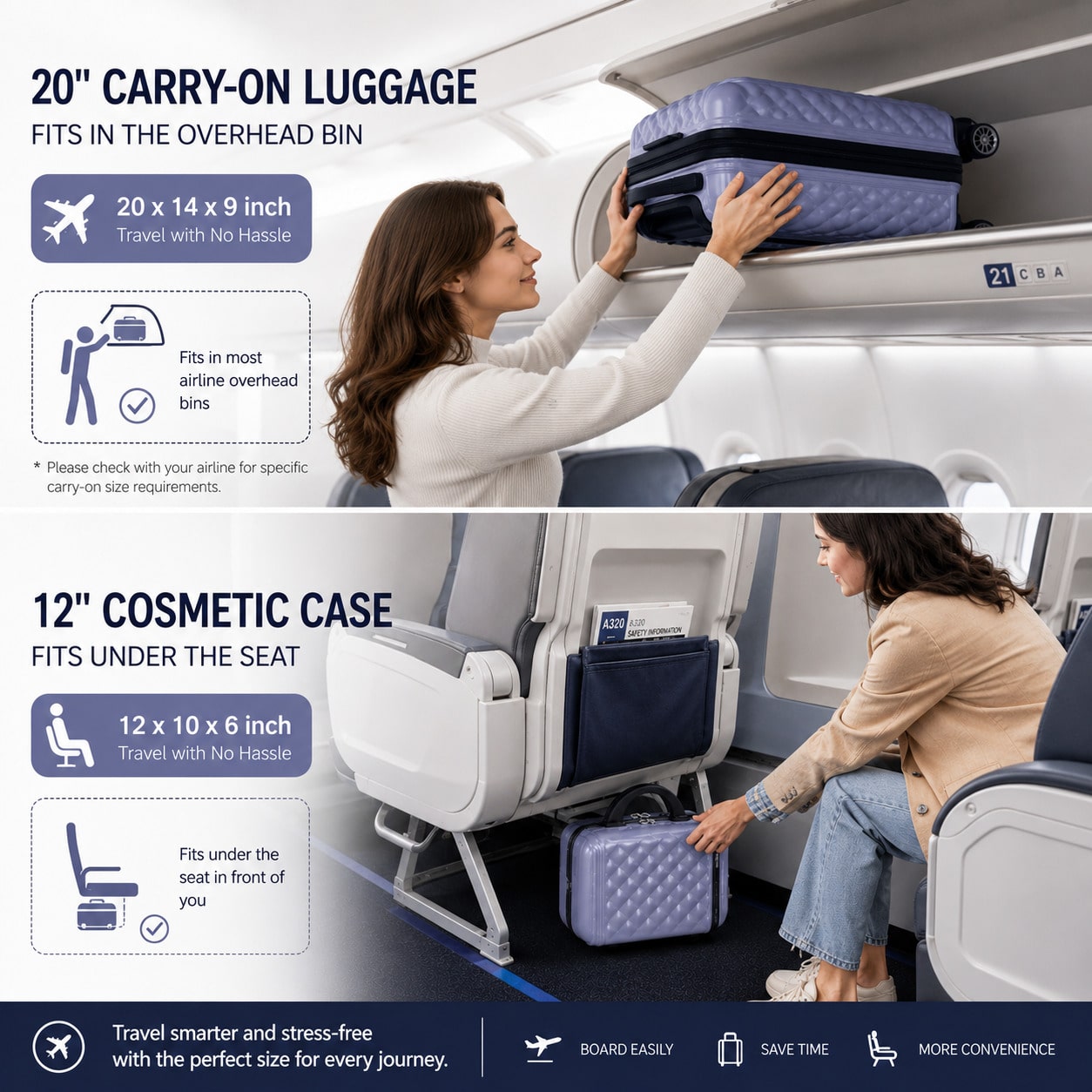 Set di 2 valigie da viaggio, v - Cabin Size Lightweight Travel Trolley recensione e prezzo