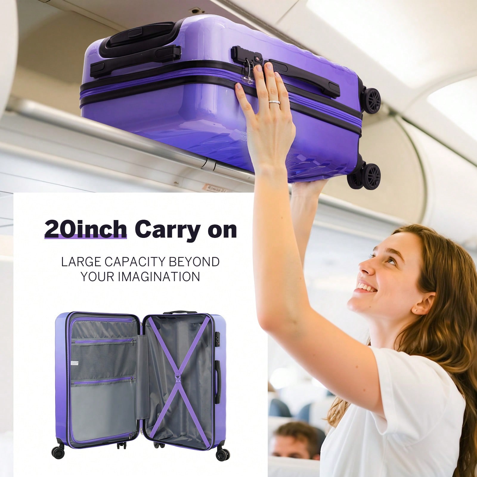 Set di valigie rigide da 20/28 - Spinner Wheel Rolling Suitcase 20 Inch recensione e prezzo